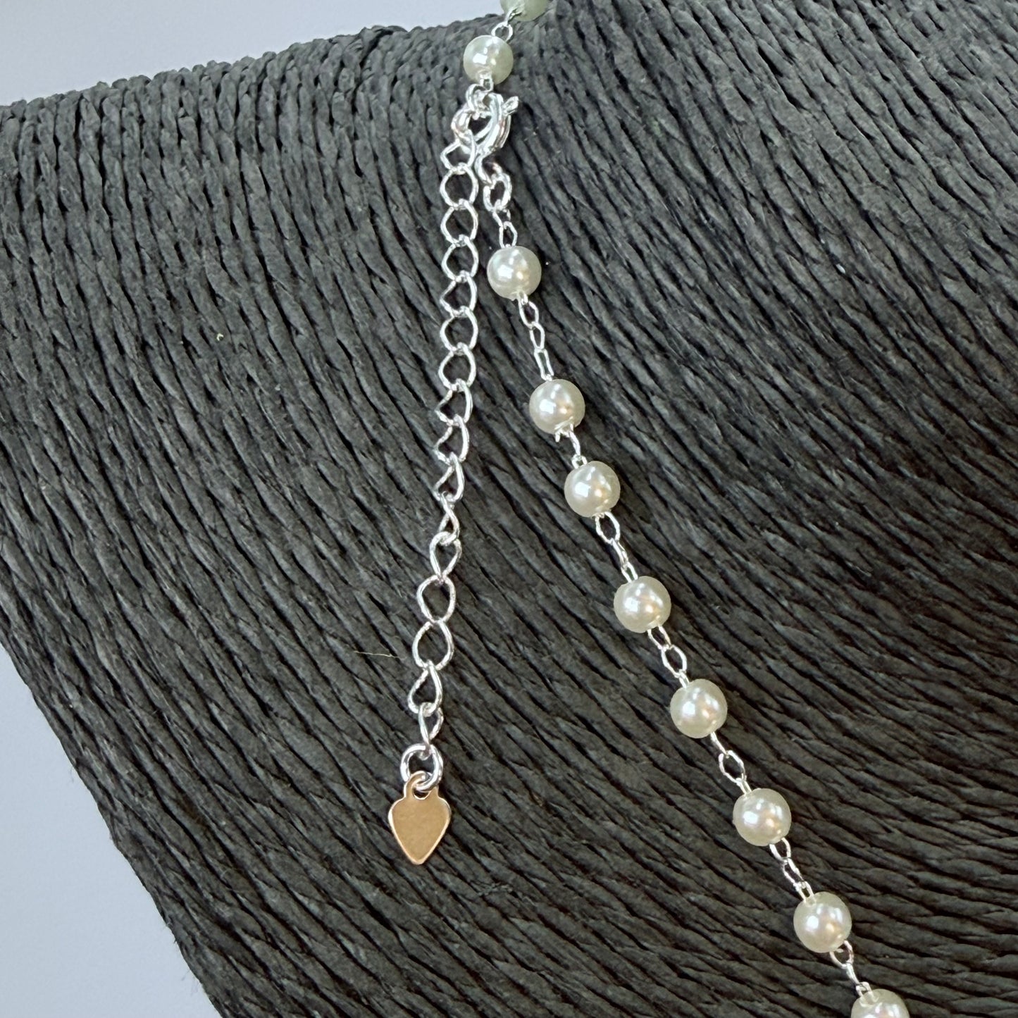Joyas por Mayor Joyas Bañadas en Plata por Mayor Insumos para Joyas CP232 Collar Chocker Perlas diá. 4 mm Largo 35 cm más extensor 5.5 cm Collar Terminado Baño Plata