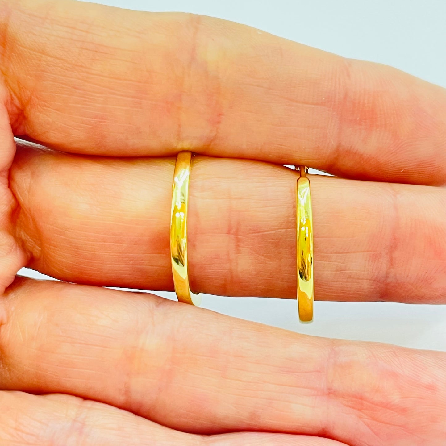 XO325 Argolla Presión Lisa 23 x 2 mm Espesor 2 mm Aro Baño Oro
