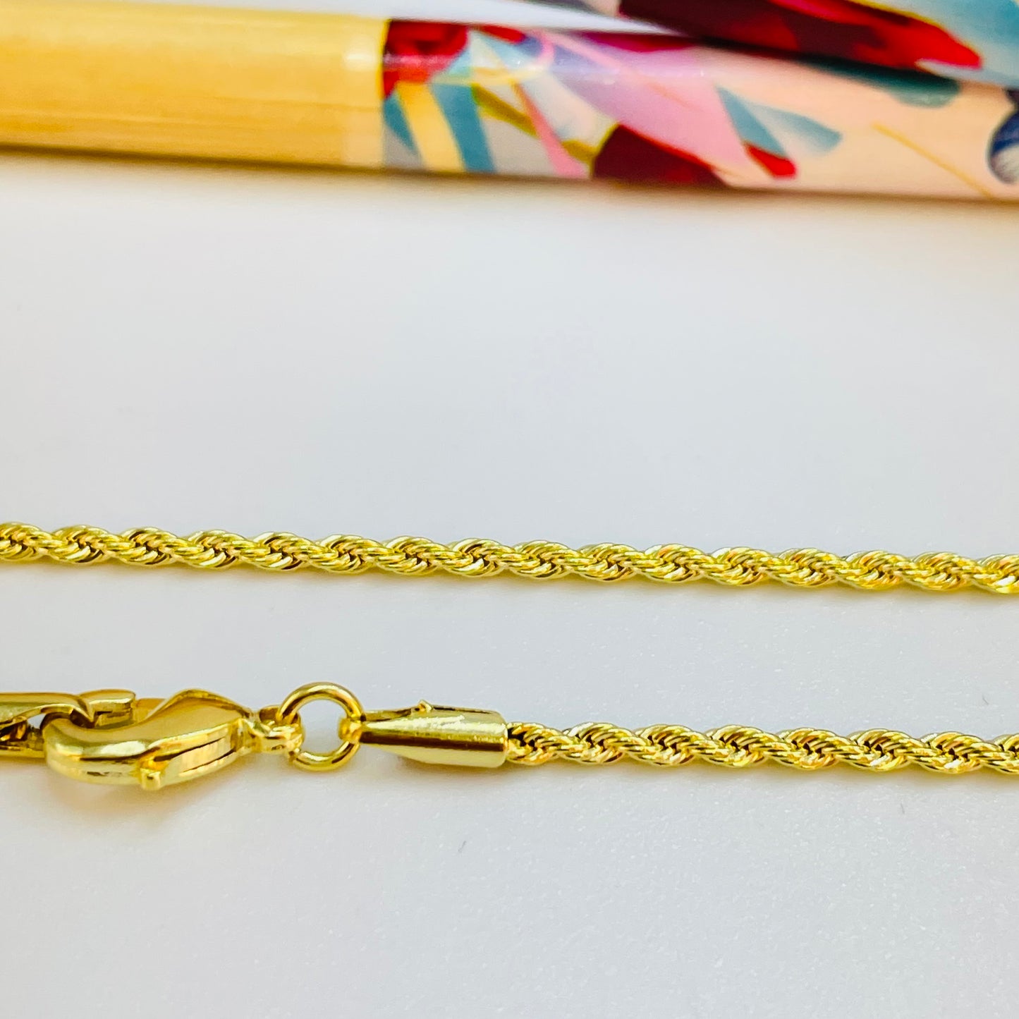 CO223 Cadena Tourbillon Espesor 1.5 mm Largo 40 cm Cadena Terminada Baño Oro