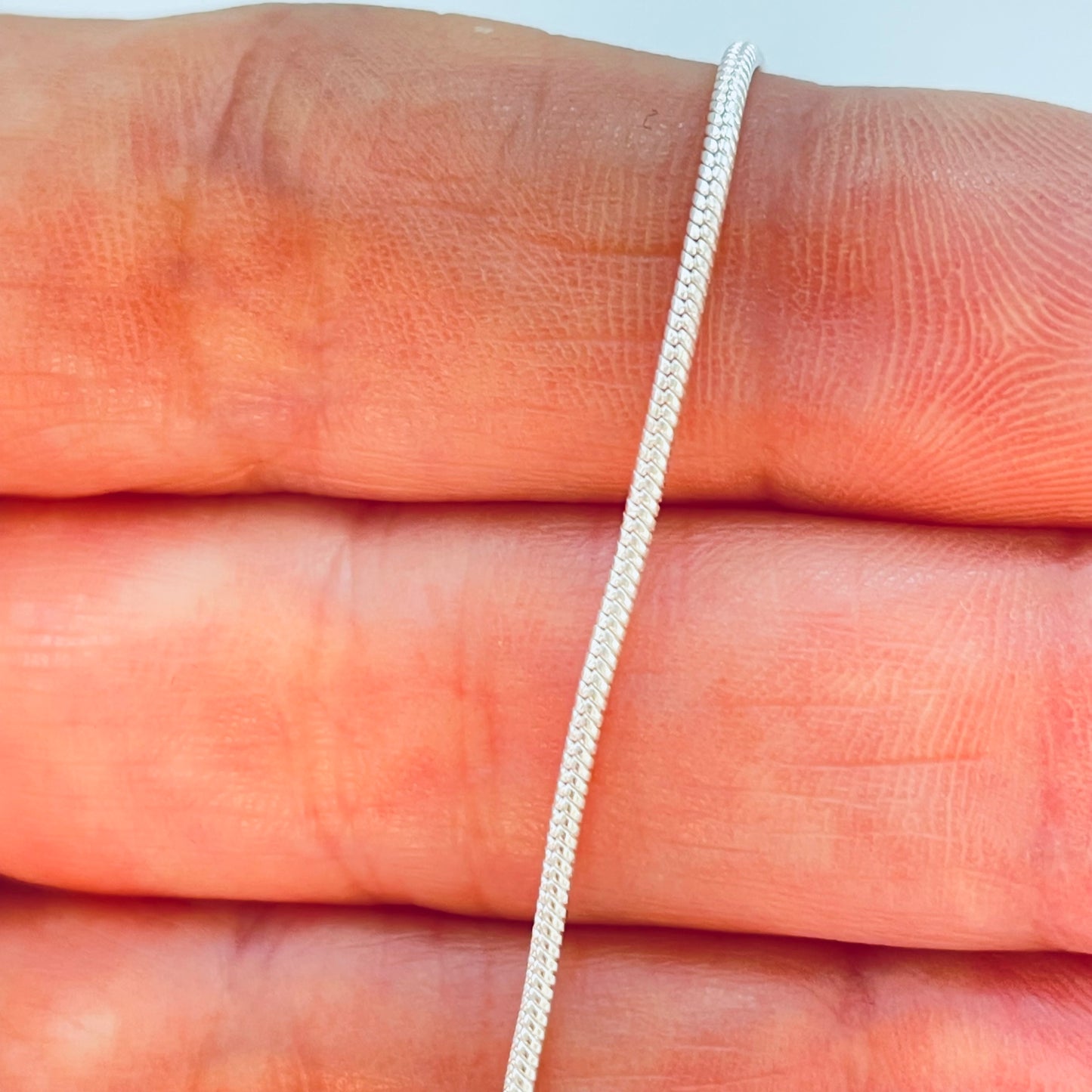 CP221 Cadena Cola de Topo Espesor 1.2 mm Largo 40 cm Cadena Terminada Baño Plata