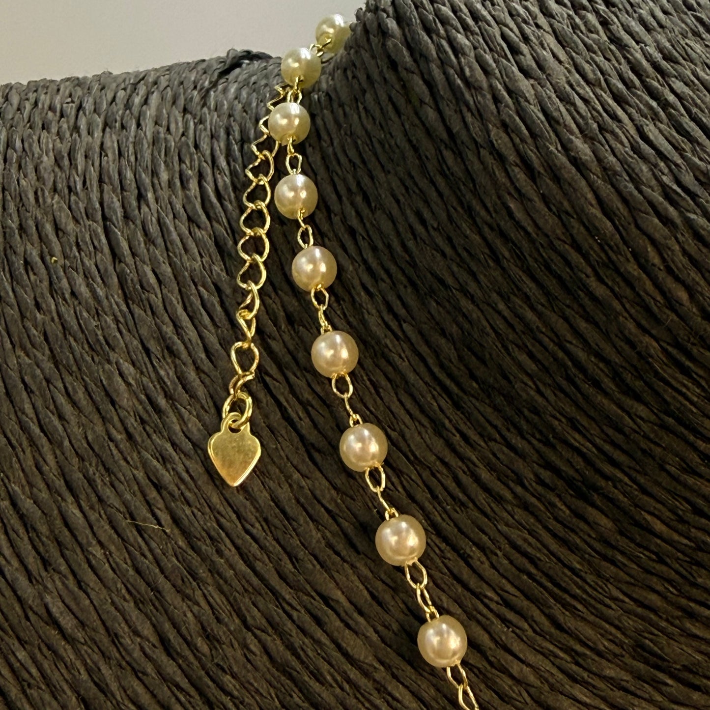 Joyas por Mayor Joyas Bañadas en Oro por Mayor Insumos para Joyas CO232 Collar Chocker Perlas diá. 4 mm Largo 35 cm más extensor 5.5 cm Collar Terminado Baño Oro