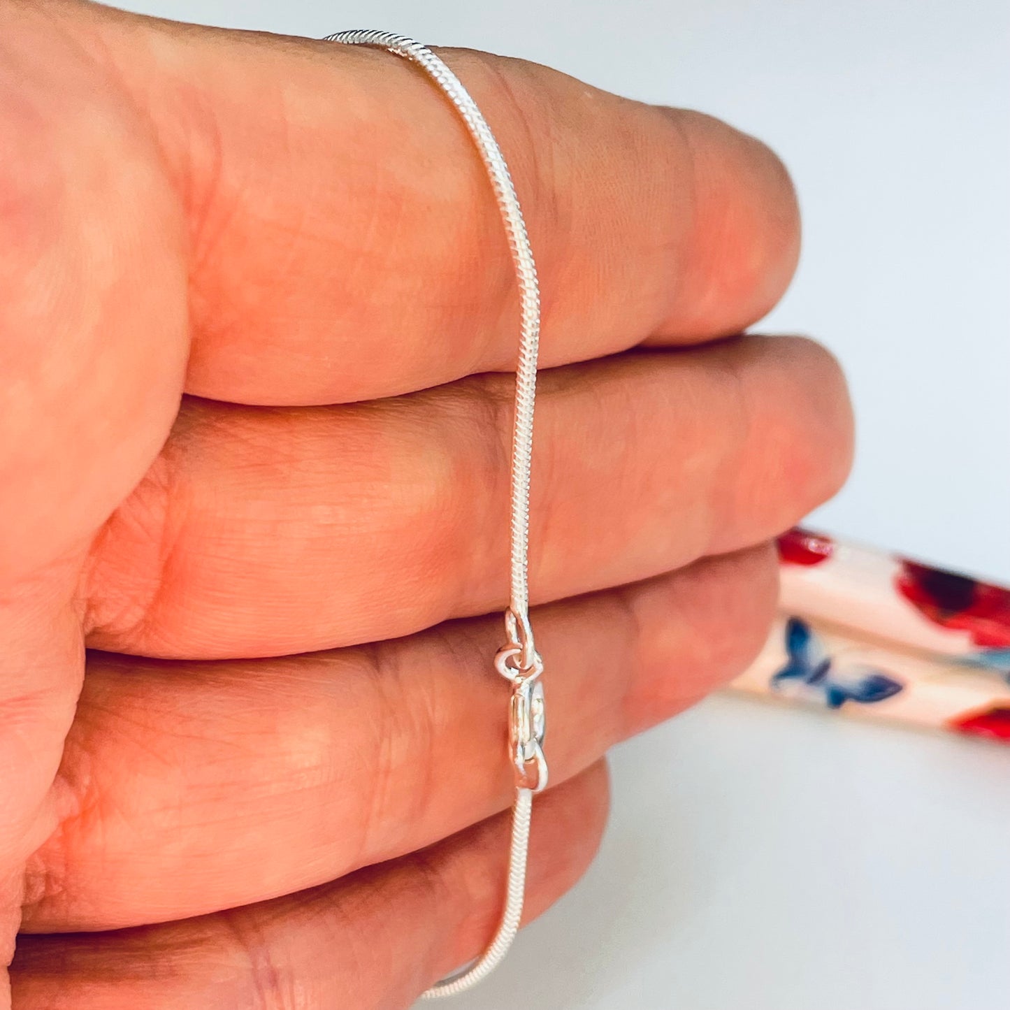 PP17 Pulsera Cola de Topo Espesor 1.2 mm Largo 18 cm Pulsera Baño Plata