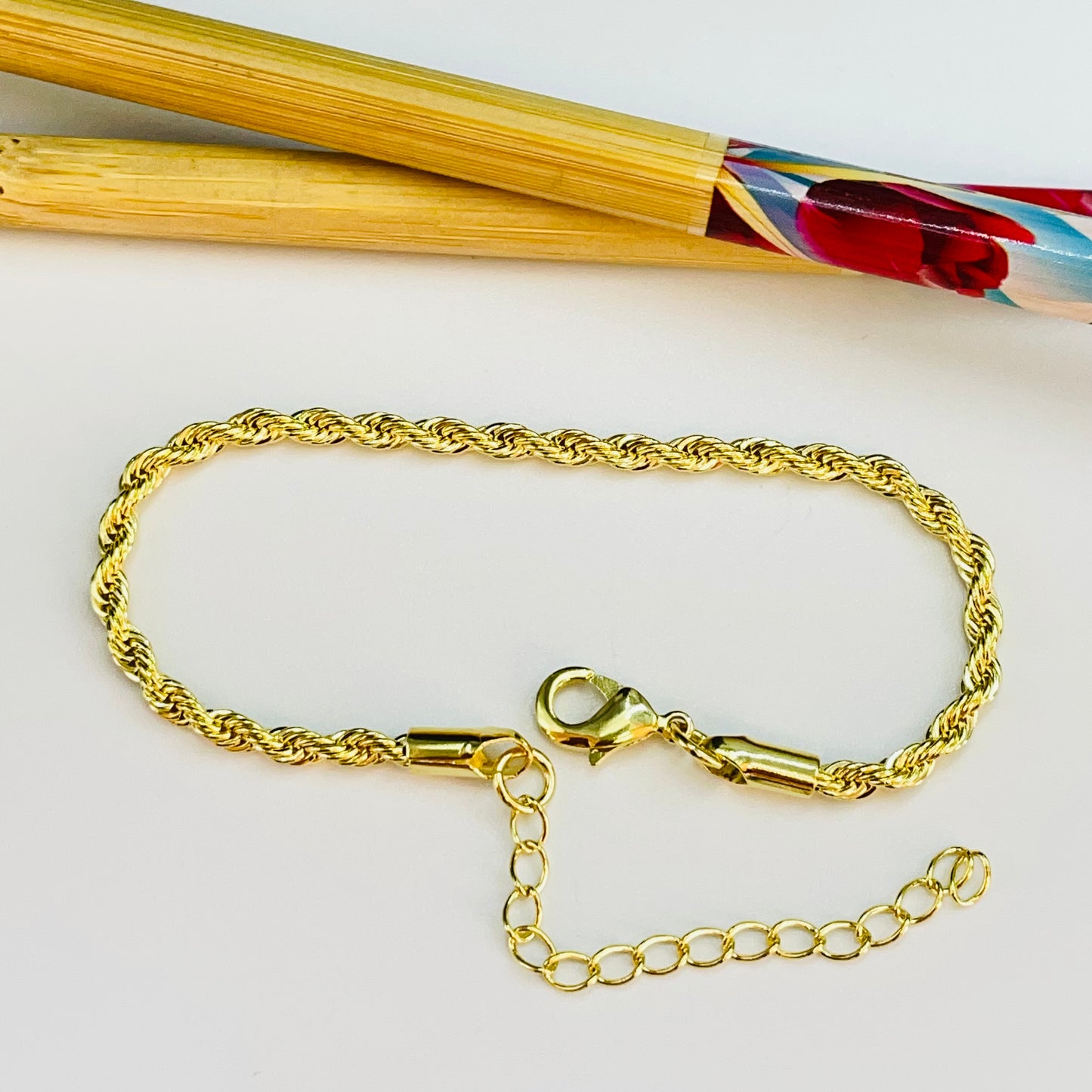 PO31 Pulsera Tourbillon Espesor 3 mm Largo 16 cm más extensor de 5 cm Pulsera Baño Oro