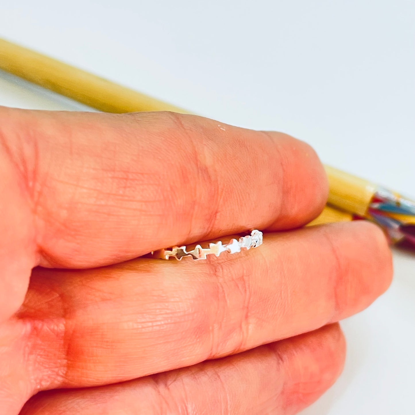 WP11 Anillo Estrellas Anillo Baño Plata