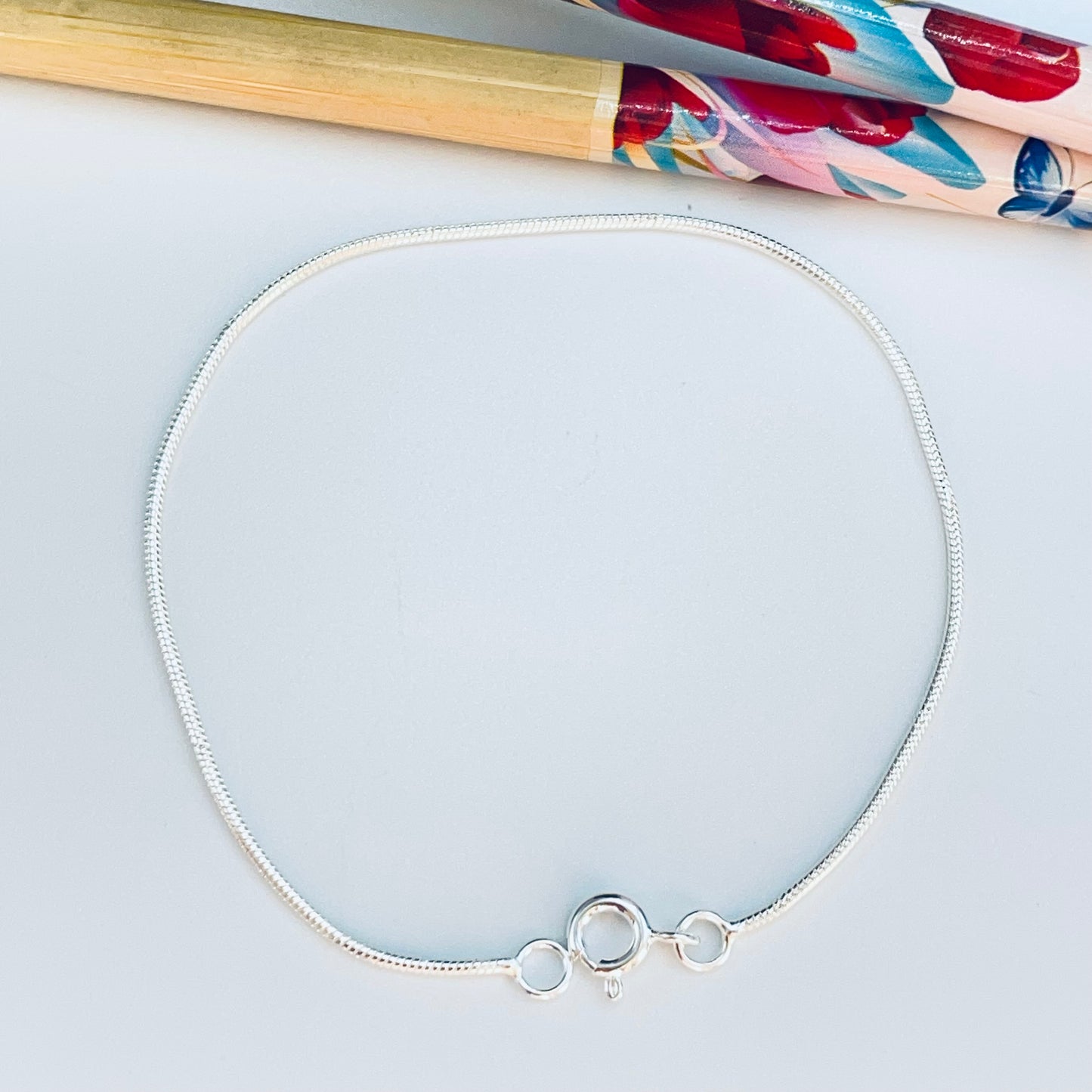 PP17 Pulsera Cola de Topo Espesor 1.2 mm Largo 18 cm Pulsera Baño Plata
