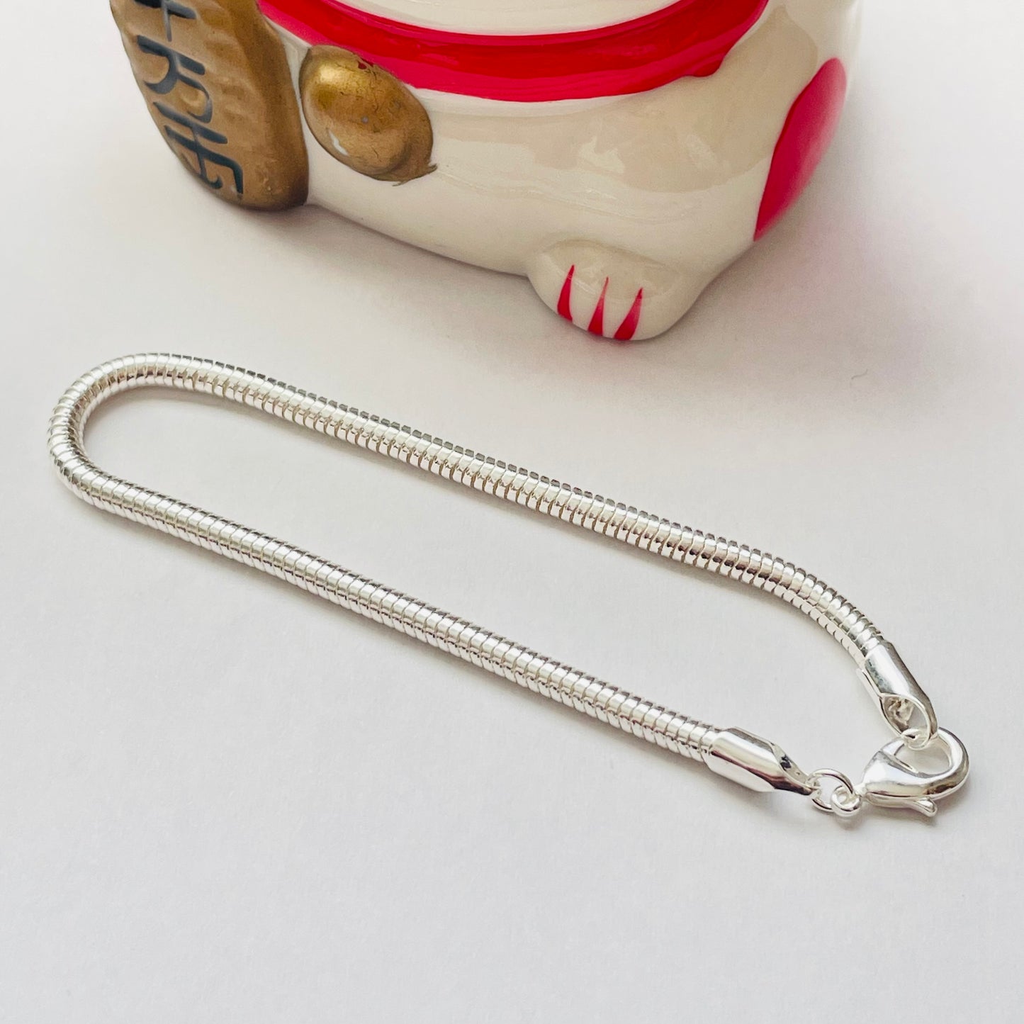 PP18 Pulsera Tipo Pandora Espesor 3 mm Largo 17.7 cm Pulsera Baño Plata Pulseras hecho de Bronce Bañado en Plata 50 ml Joyas Bañadas en Plata