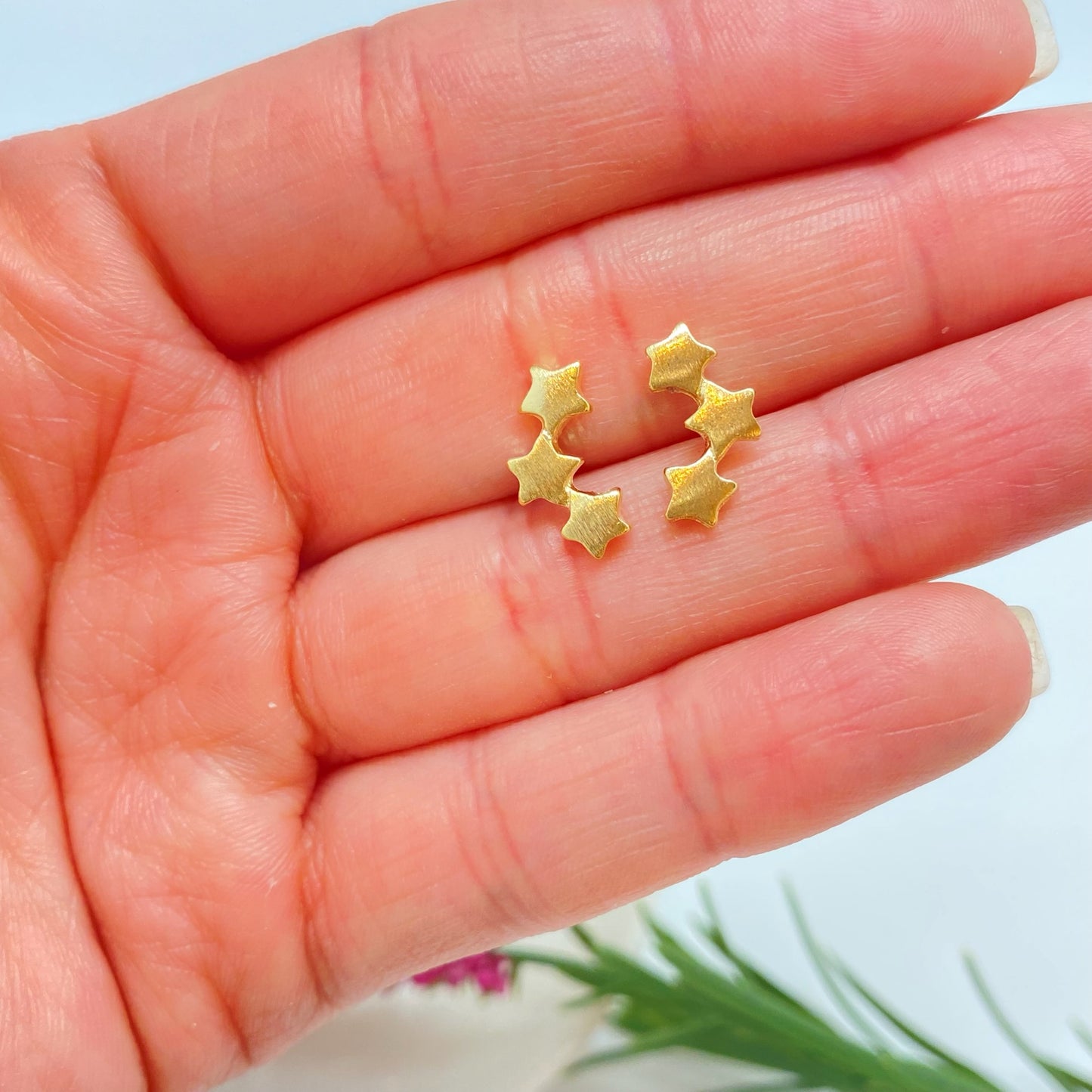 XO274 Aro 3 estrellas en fila 5x15 mm Aro Baño Oro