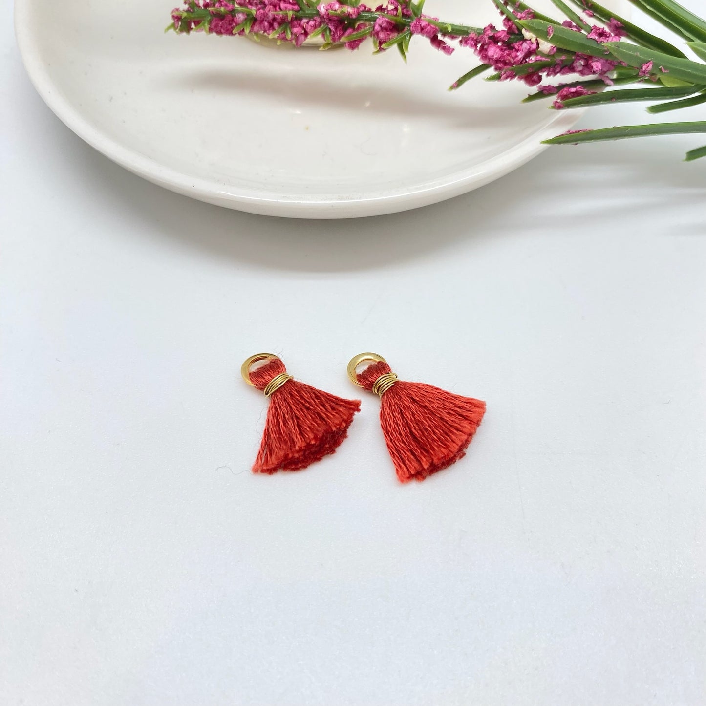 AO138 Mini Borla de Algodón 25 mm 22 mm y 16 mm Accesorio Baño Oro