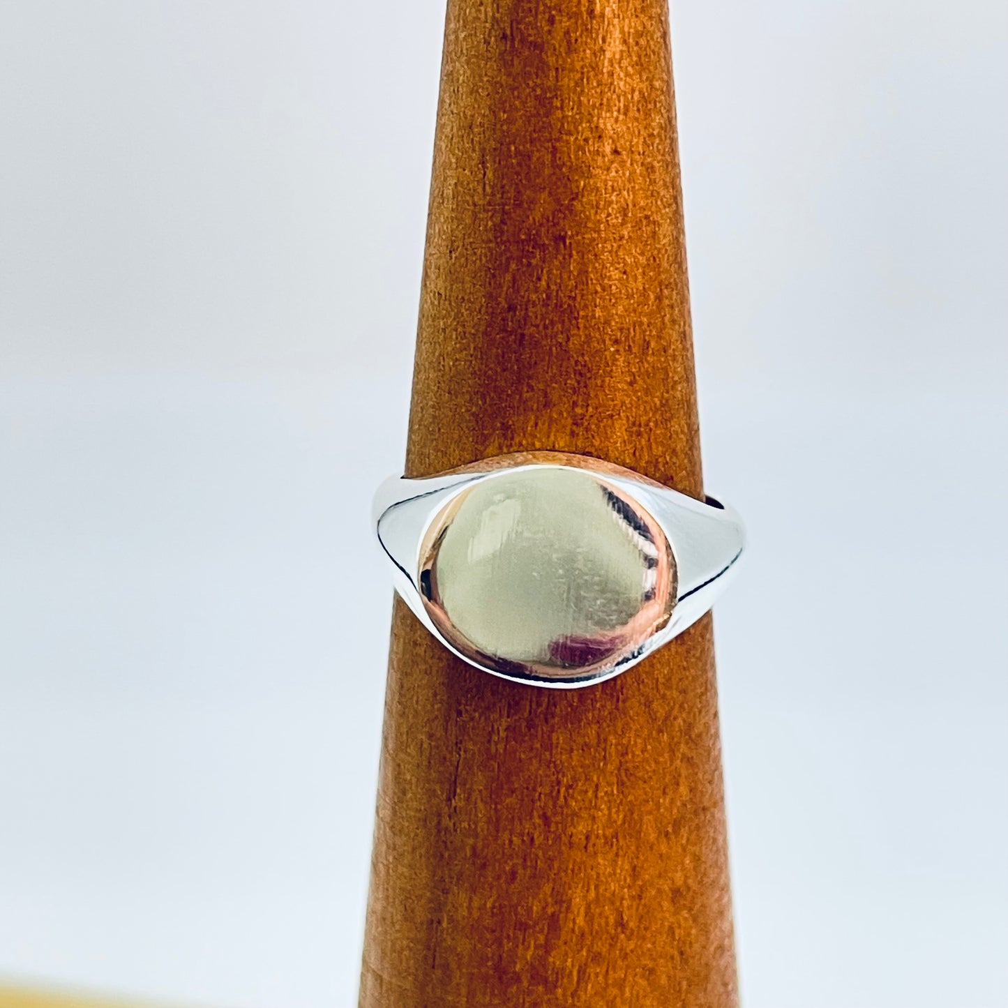 WP74 Anillo Chevalier Sello 11 x 13 mm Medida app. 6 Anillo Baño Plata