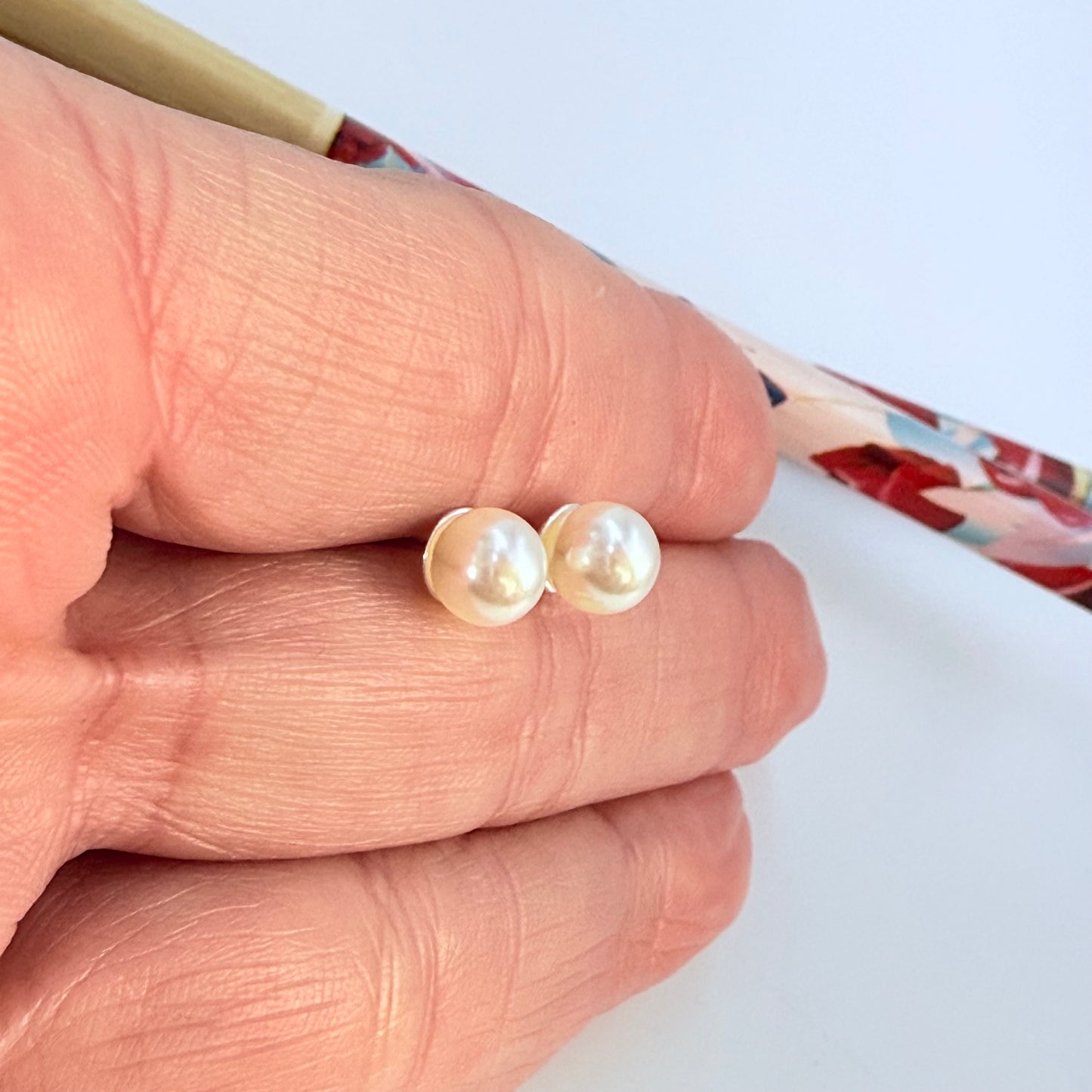 XP211 Aro Perla con Base diá. 6 mm Aro Baño Plata Aros Bañados en Oro y Plata hecho de Bronce Bañado en Plata 50 ml Joyas Bañadas en Plata