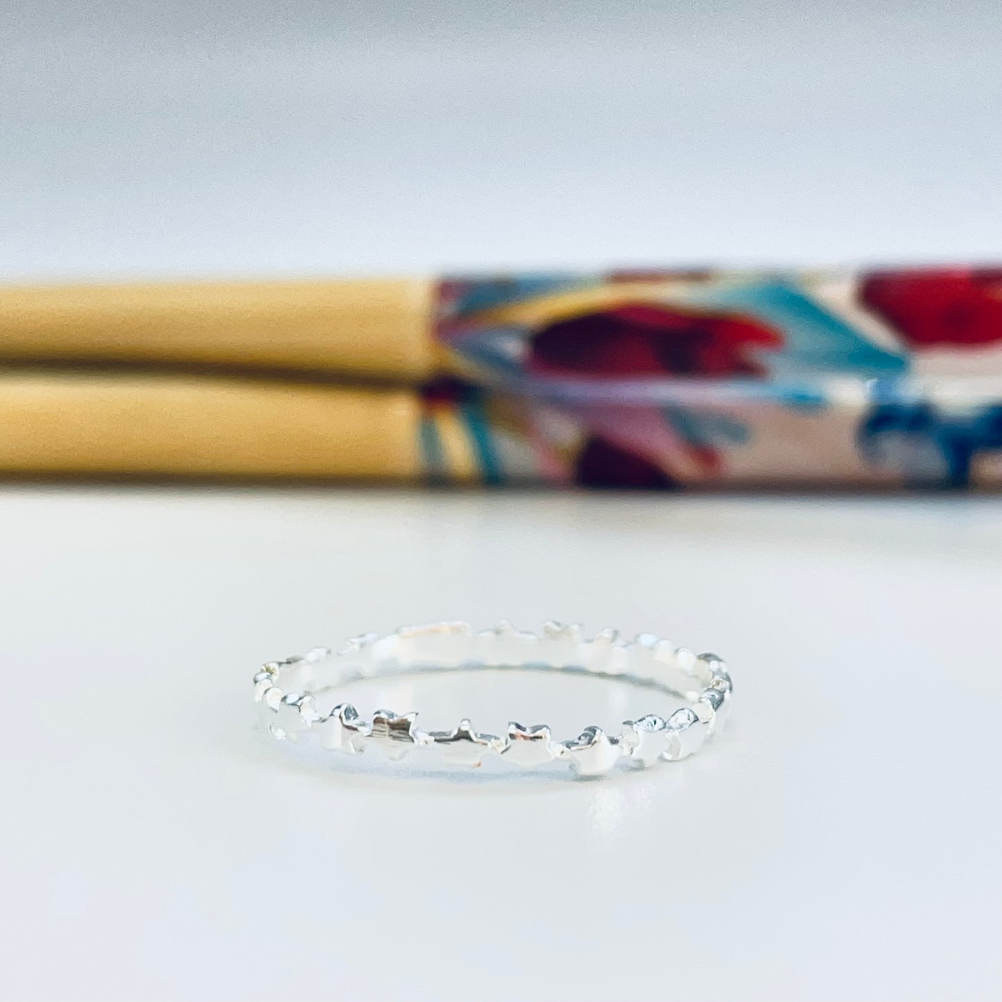 WP11 Anillo Estrellas Anillo Baño Plata
