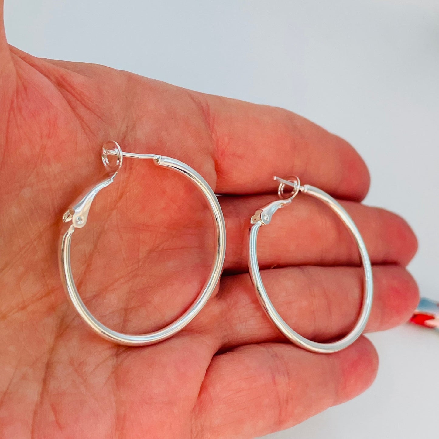 XP156 Aro Argolla Tubo diá.35 mm espesor 2 mm Broche articulado Aro Baño Plata Aros Bañados en Oro y Plata hecho de Bronce Bañado en Plata 50 ml