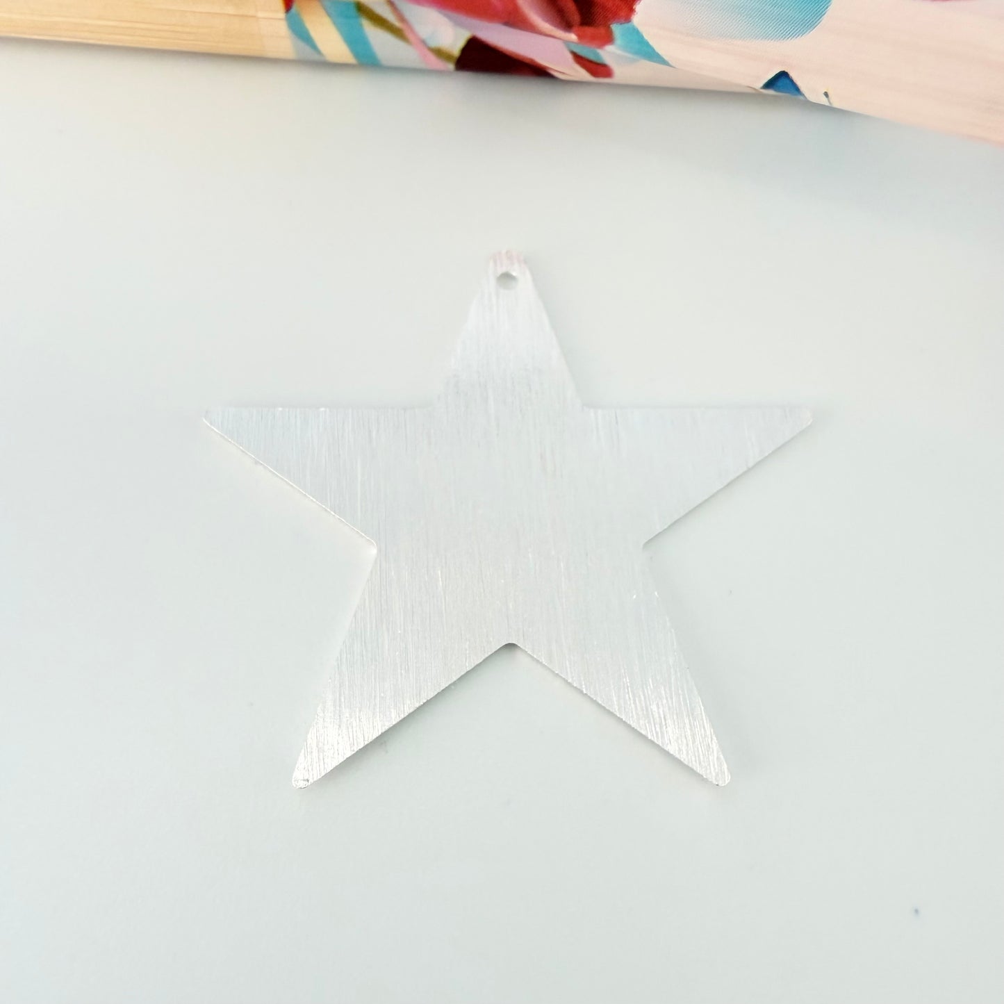 Joyas por Mayor Joyas Bañadas en Plata por Mayor Insumos para Joyas FP1277 Colgante Estrella Lijada 30 mm con perforación Espesor 0.6 mm Figura Baño Plata