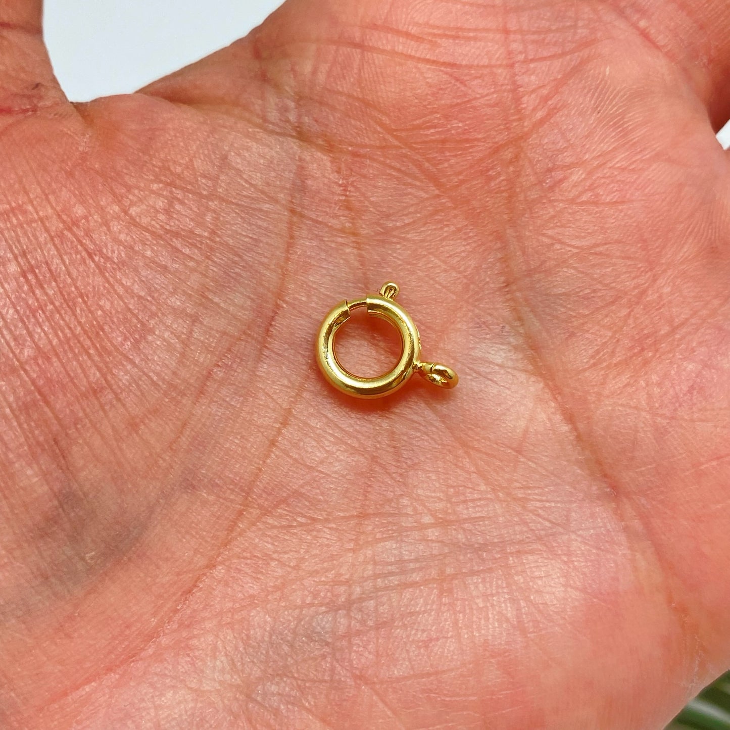 Joyas por Mayor Joyas Bañadas en Oro por Mayor Insumos para Joyas AO152 Mosquetón o Broche Redondo Diá. 10 mm Espesor 2 mm Accesorio Baño Oro