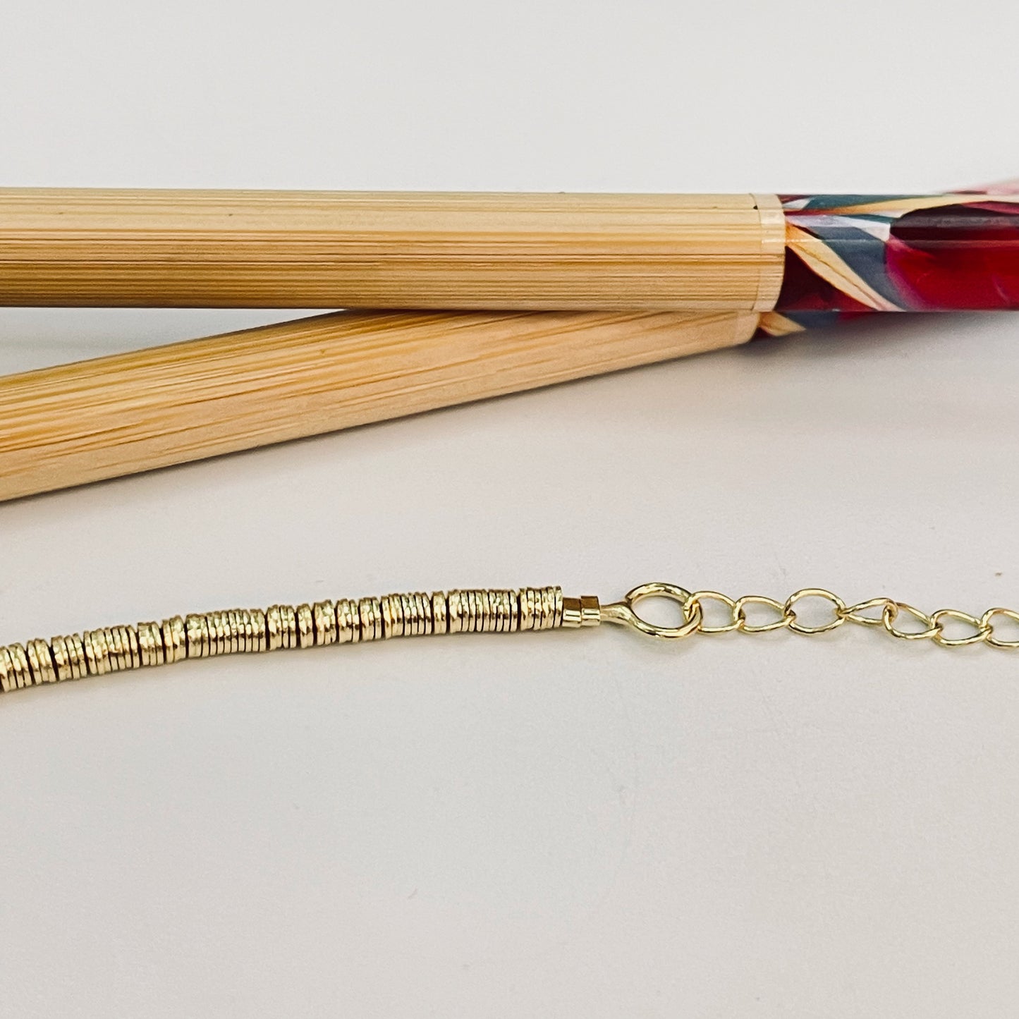 PO02 Pulsera Argollitas Largo 16 cm más extensor de 5 cm Pulsera Baño Oro