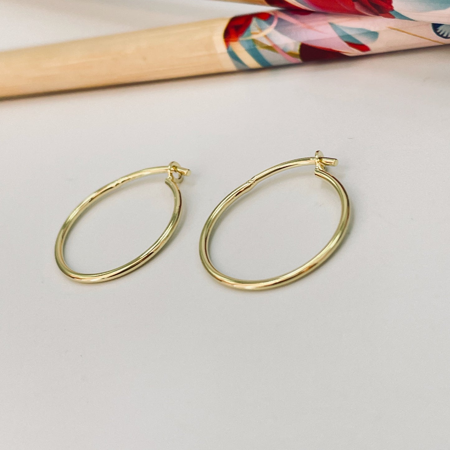 XO365 Aro Argolla para pasar 15 mm Espesor 1 mm Aro Baño Oro Aros Bañados hecho de Bronce Bañado en Oro 18K Joyas Bañadas en Oro