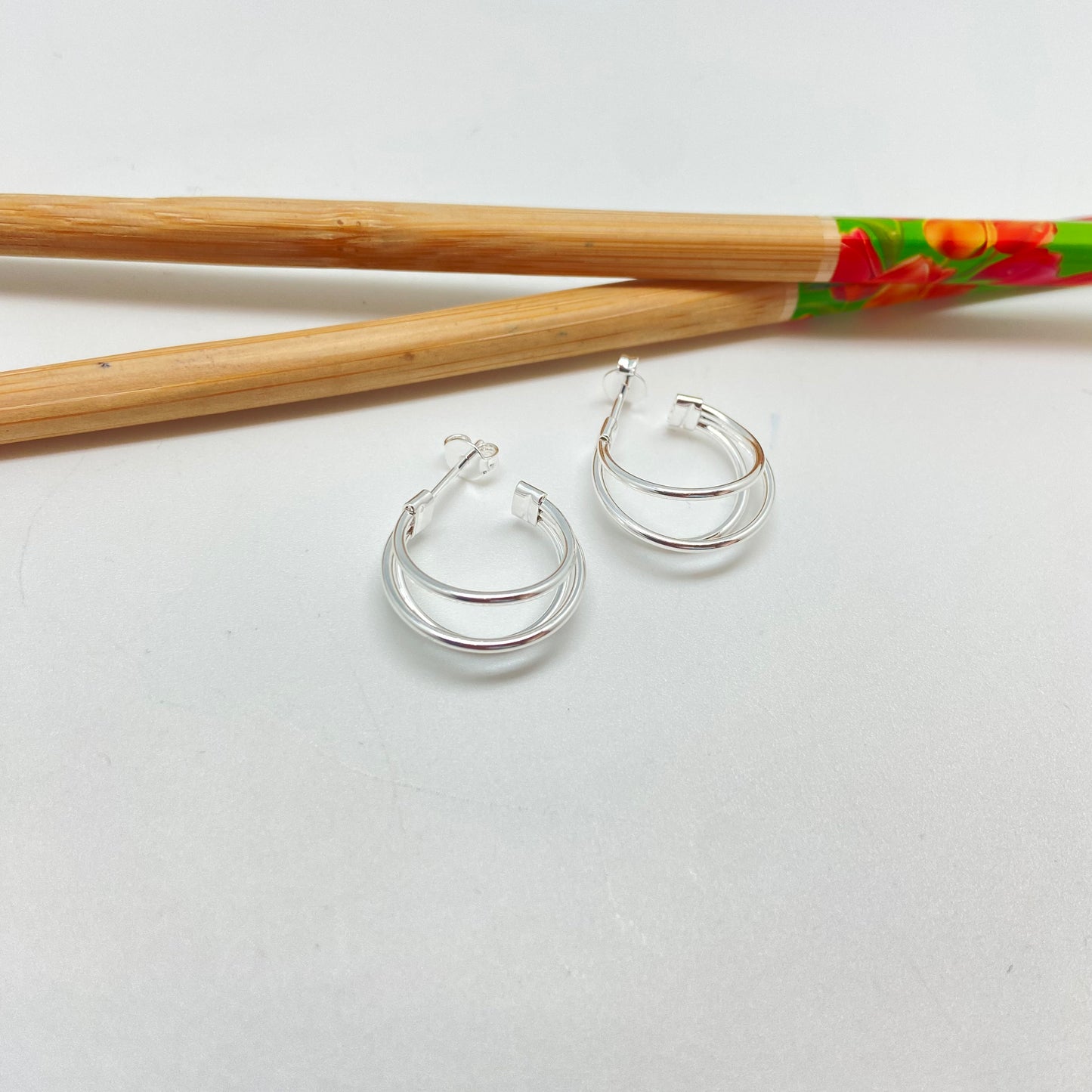 XP380 Aro Argolla 3 argollas unidas 20 x 10 mm Aro Baño Plata