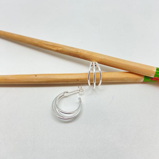 XP380 Aro Argolla 3 argollas unidas 20 x 10 mm Aro Baño Plata