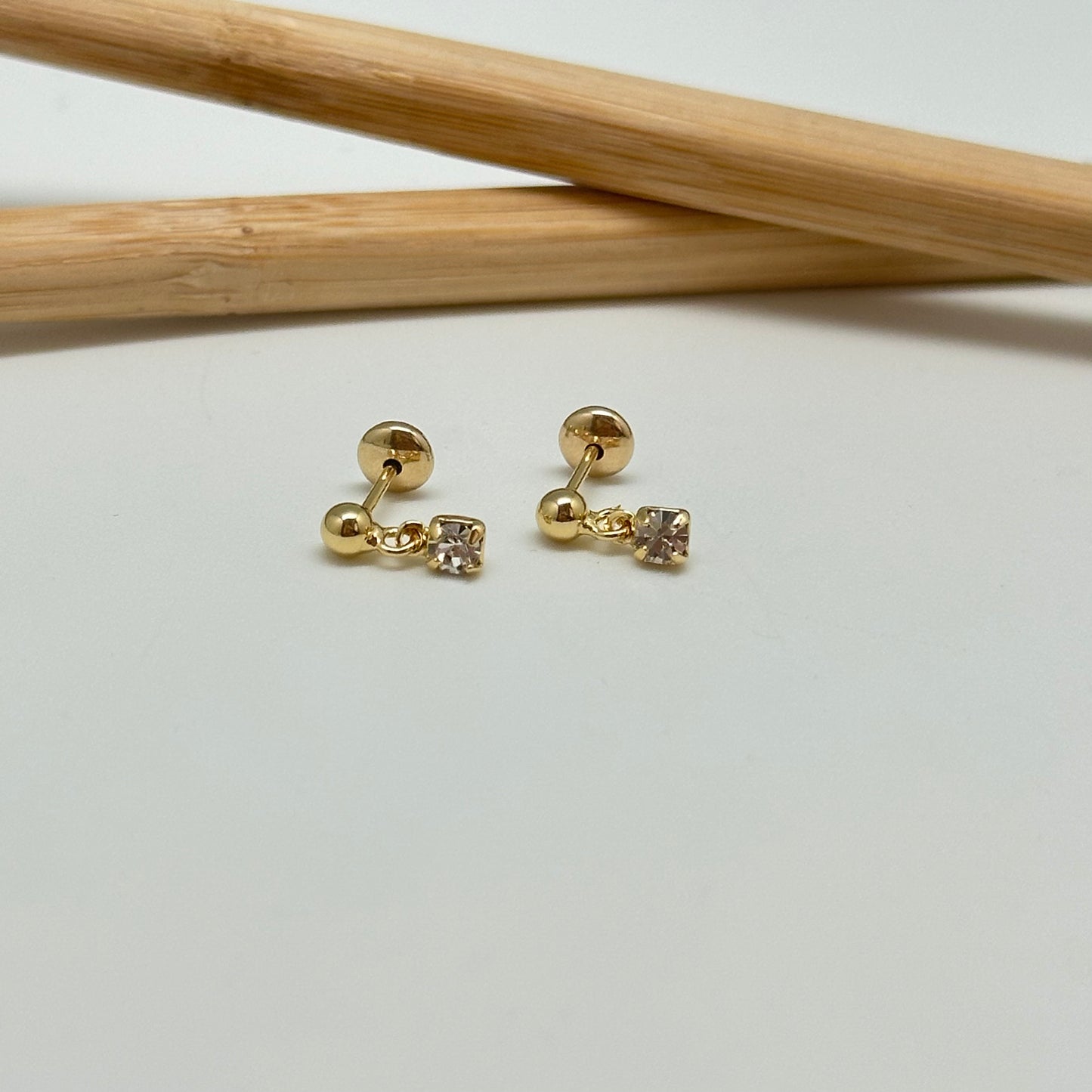 XO341 Aro Base bolita 3 mm punto de luz colgante 3 mm Largo total 9 mm Aro Baño Oro