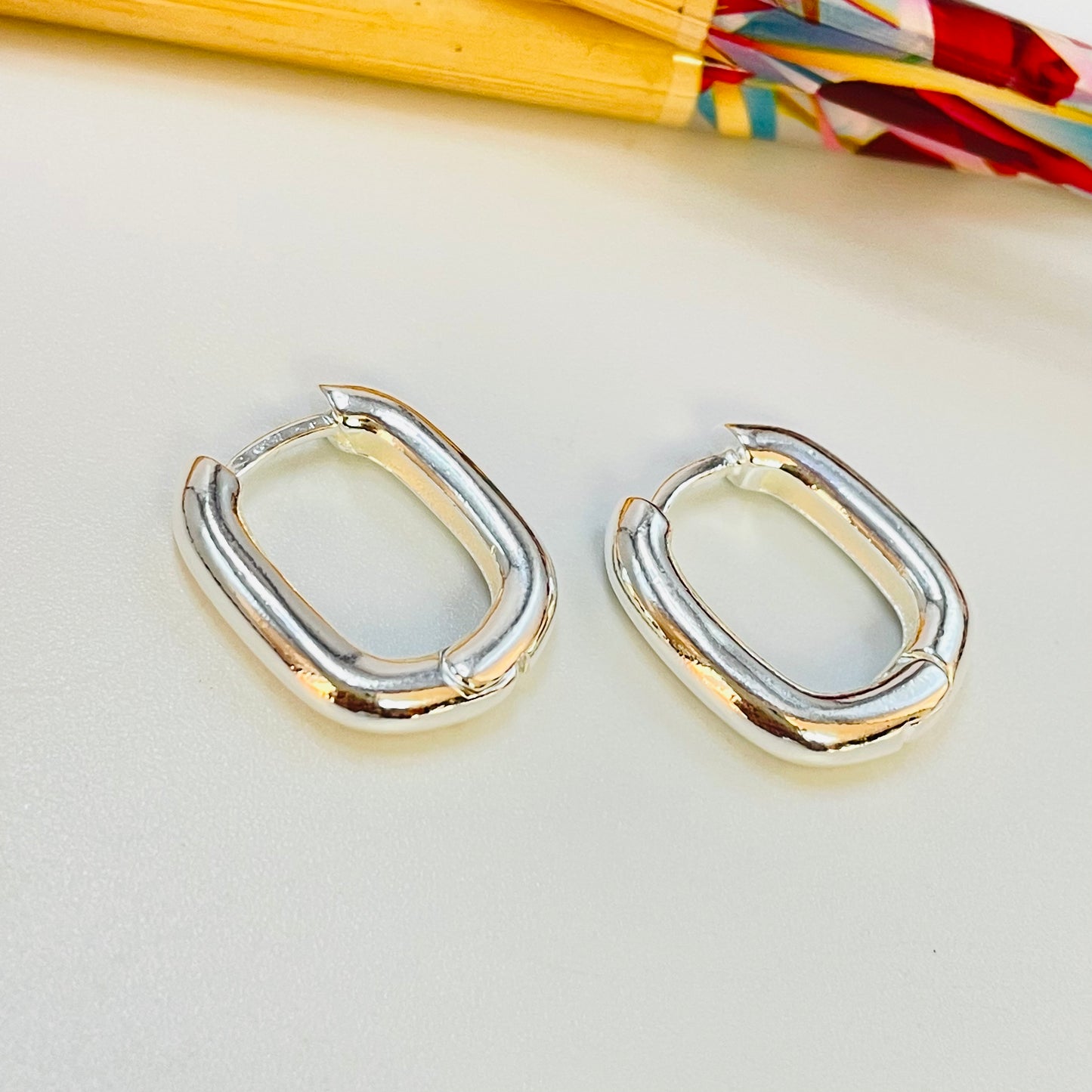 XP361 Aro argolla rectangular Cierre de Click 19 x 16 mm Espesor 3.8 mm Aro Baño Plata