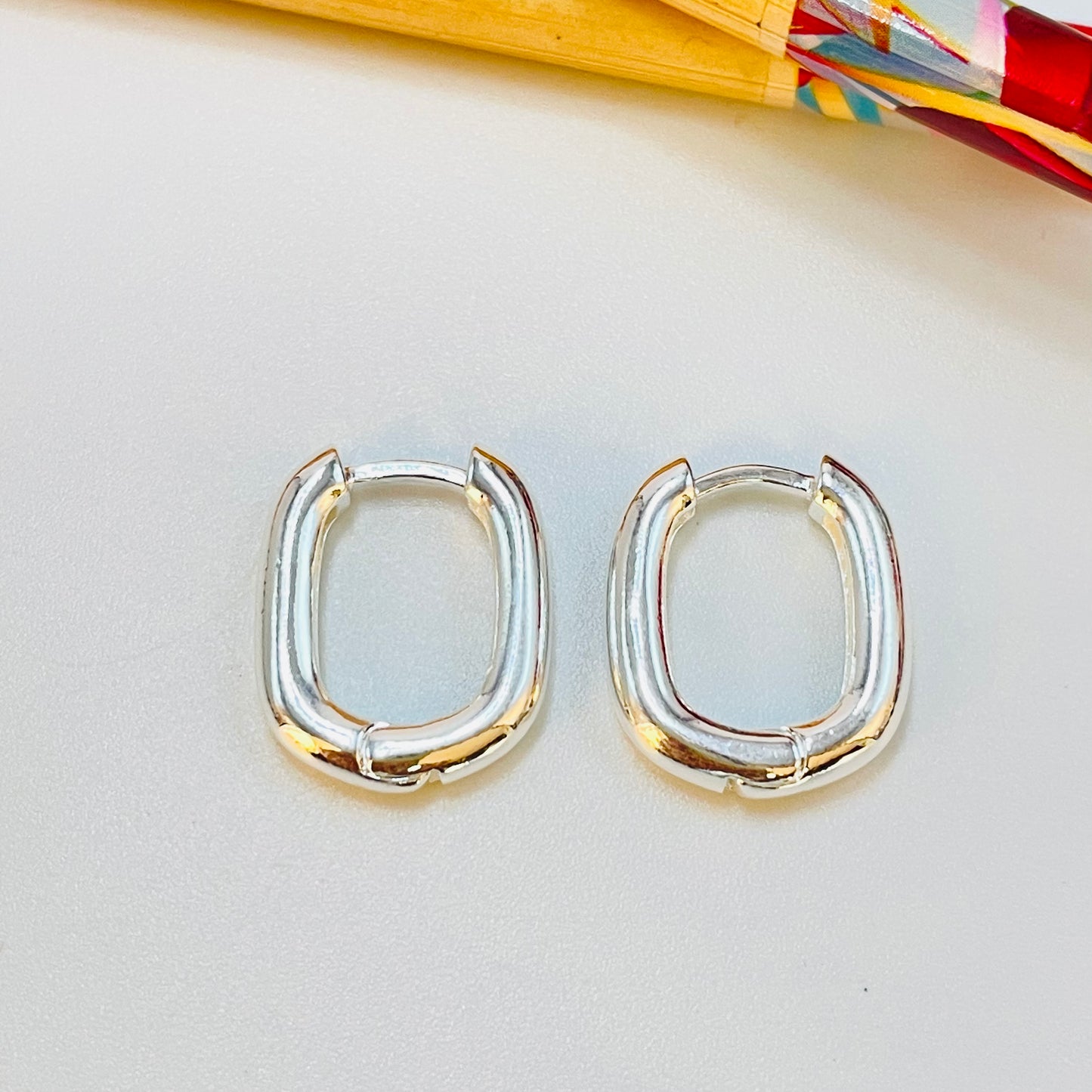 XP361 Aro argolla rectangular Cierre de Click 19 x 16 mm Espesor 3.8 mm Aro Baño Plata