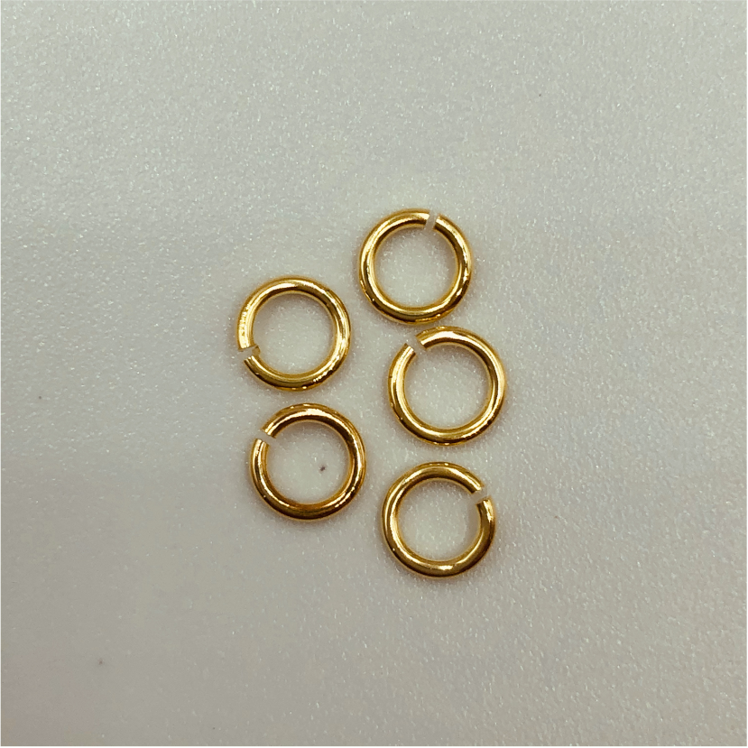 AO21 Argolla 6 mm espesor 0.8 mm Accesorio Baño Oro Accesorios Bañados en Oro y Plata hecho de Bronce Bañado en Oro 18K