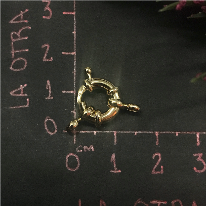 AO46 Cierre Timón 11 mm Accesorio Baño Oro Accesorios Bañados en Oro y Plata hecho de Bronce Bañado en Oro 18K Joyas Bañadas en Oro