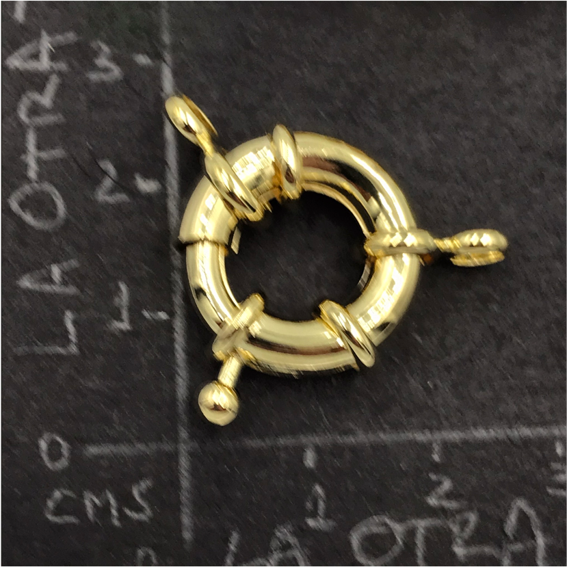 AO90 Broche Timón XL 19 mm Accesorio Baño Oro Accesorios Bañados en Oro y Plata hecho de Bronce Bañado en Oro 18K