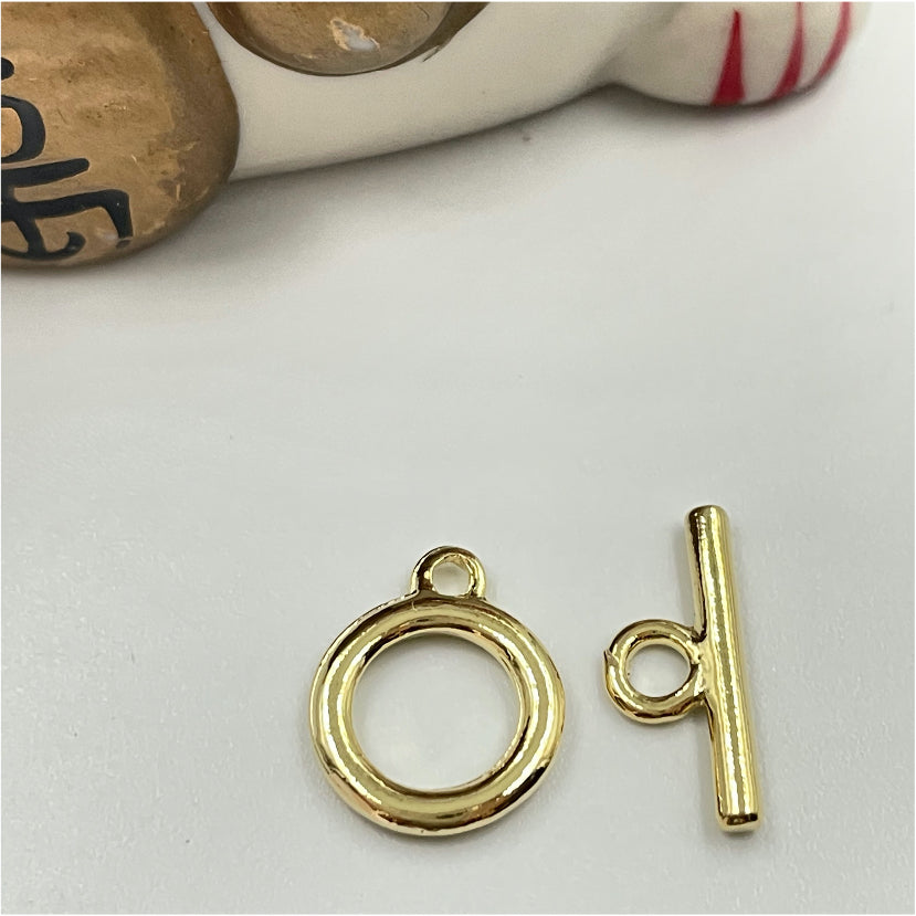 AO93 Broche Argolla Tubo 12 mm Accesorio Baño Oro Accesorios Bañados en Oro y Plata hecho de Bronce Bañado en Oro 18K Joyas Bañadas en Oro