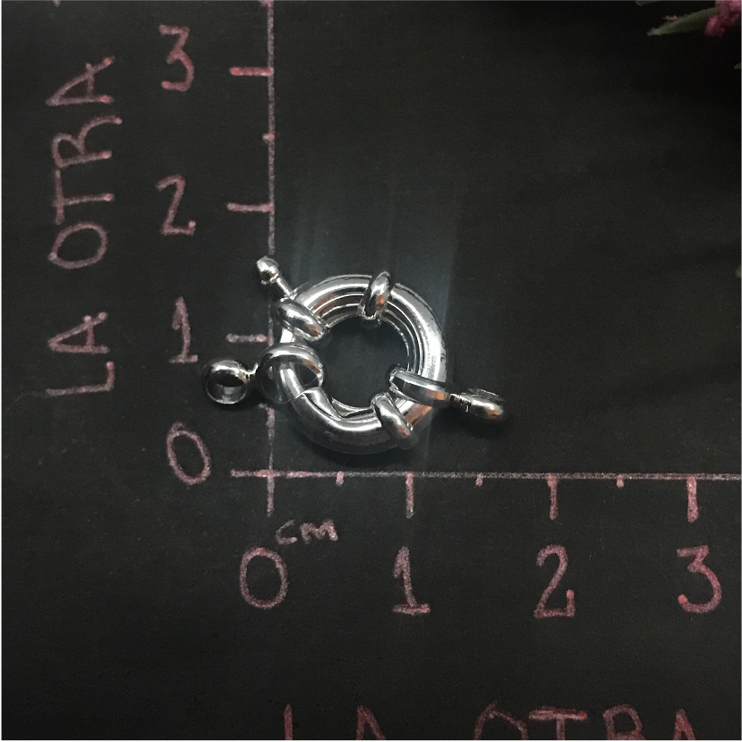 AP28 Cierre Timón 11 mm Accesorio Baño Plata Accesorios Bañados en Oro y Plata hecho de Bronce Bañado en Plata 50 ml Joyas Bañadas en Plata