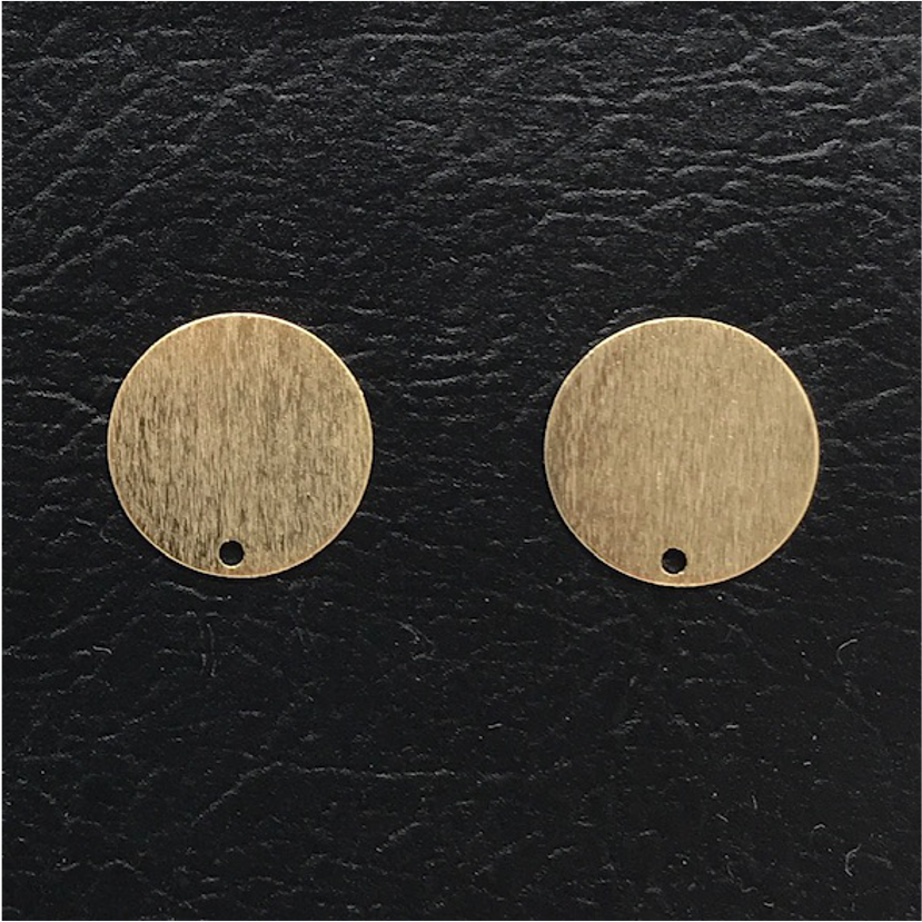 BO28 Redondo 9 mm Base Aro Baño Oro Aros Bañados en Oro y Plata hecho de Bronce Bañado en Oro 18K