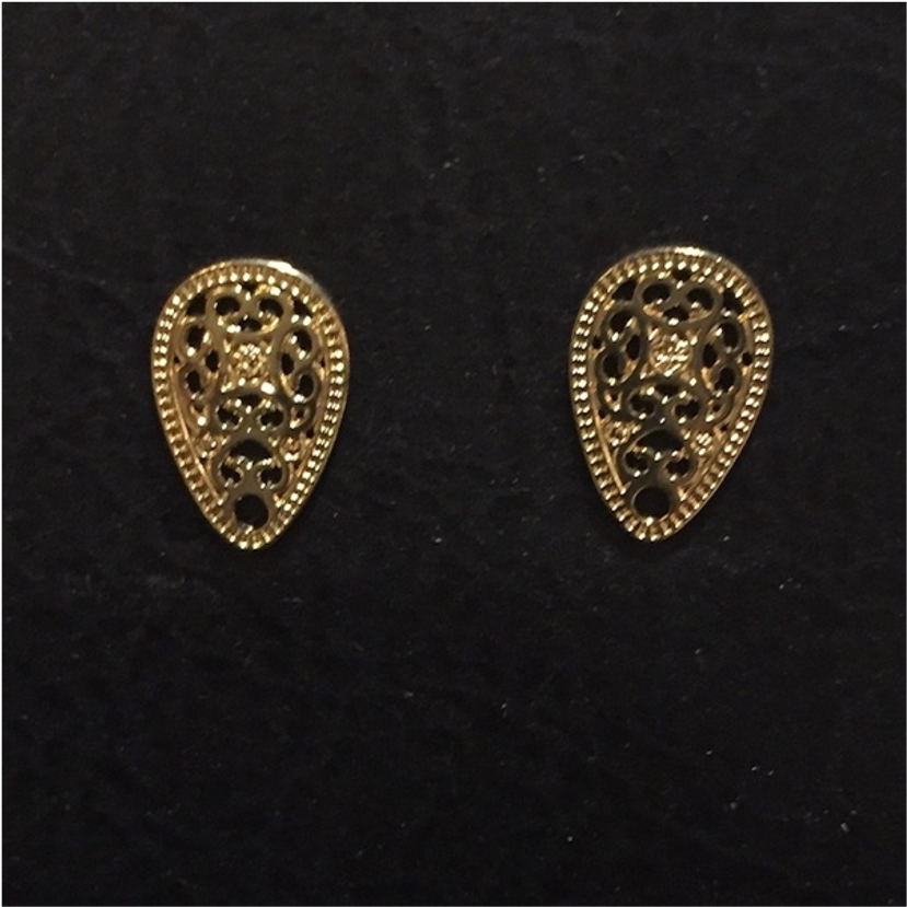 BO44 Base Aro Ovalada Mediana Calada 15x10 mm Base de Aro Baño Oro Base de Aro hecho de Bronce Bañado en Oro 18K Joyas Bañadas en Oro