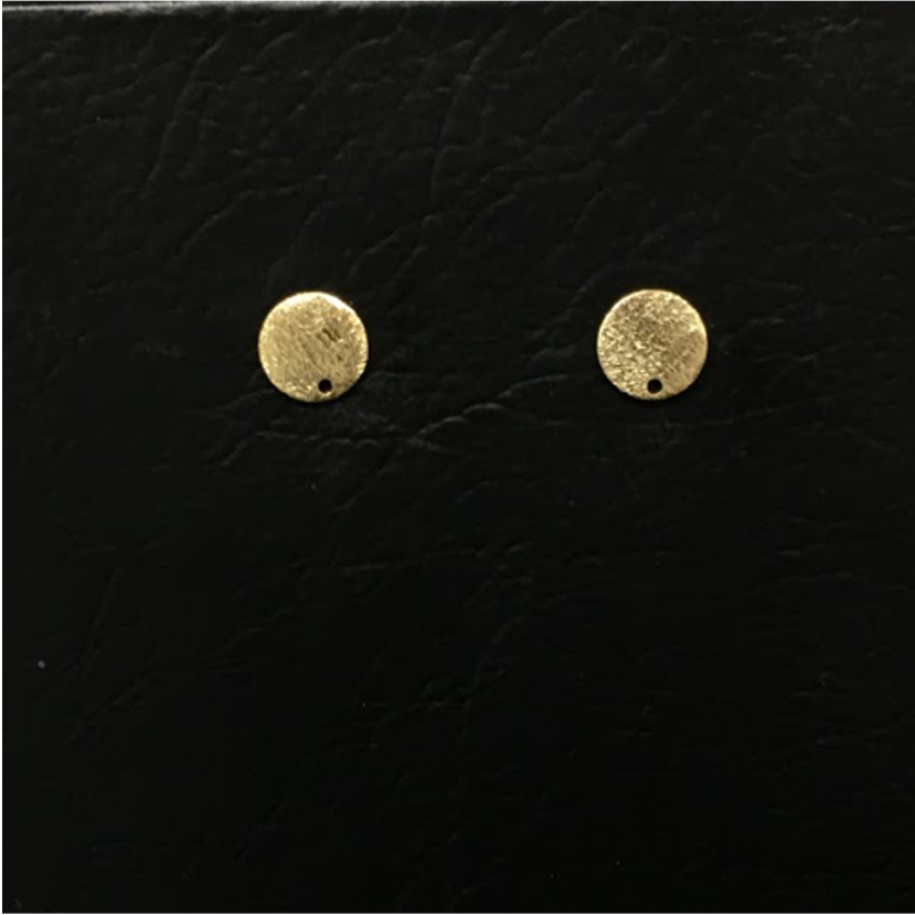 BO58 Redondo Mini 7 mm Base de Aro Baño Oro Aros Bañados en Oro y Plata hecho de Bronce Bañado en Oro 18K