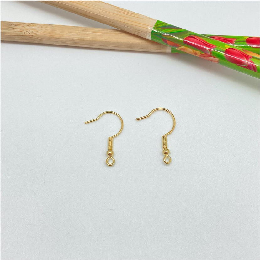 BO83 Base de Aro tipo Gancho Base de Aro Baño Oro Base de Aro hecho de Bronce Bañado en Oro 18K Joyas Bañadas en Oro