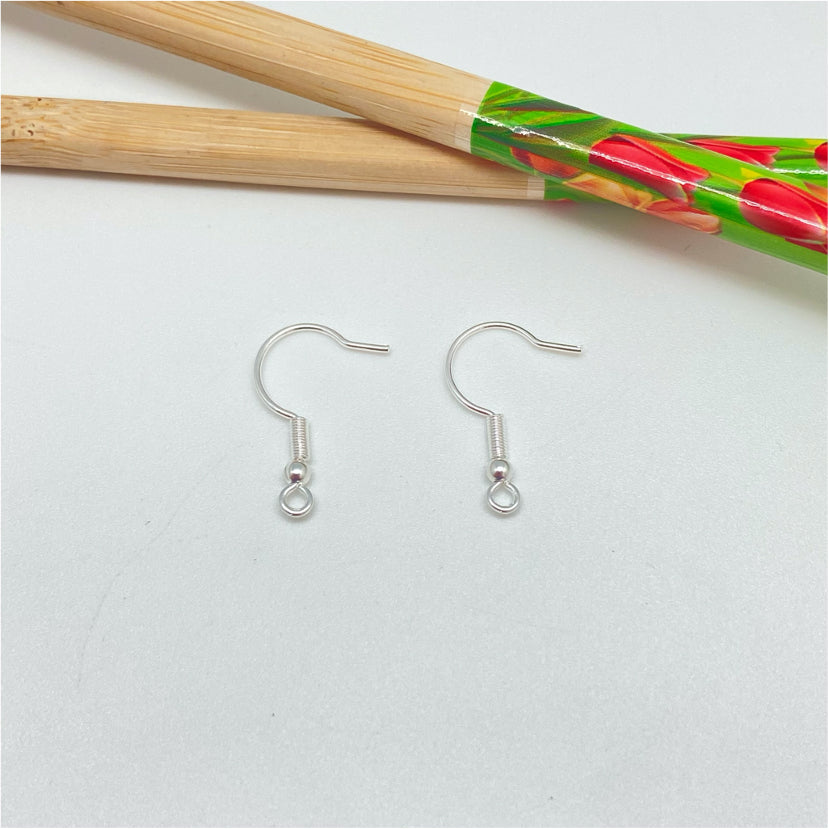 BP83 Base de Aro tipo Gancho Base de Aro Baño Plata Base de Aro hecho de Bronce Bañado en Plata 50 ml Joyas Bañadas en Plata