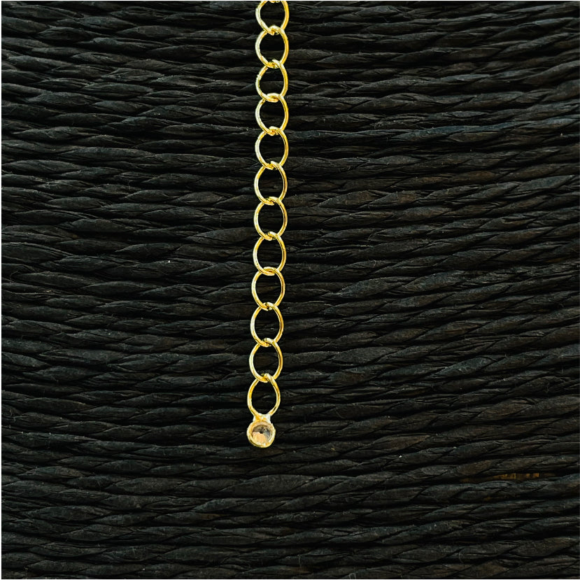 CO107 Collar con Gota Cristal Rosado 9x6 mm 2 Mini Circones 2 mm y 2 circones de 3 mm en cadena veneciana 38 cm más extensor de 10 cm terminacion en mini circon Cadena Baño Oro Cadenas Bañadas en Oro y Plata hecho de Bronce Bañado en Oro 18K Joyas Bañadas en Oro