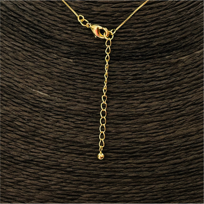 CO108 Cadena Veneciana 0,2 mm con Bolita pasada de 3 mm Largo 45 cm más extensor de 5 cm Cadena Baño Oro Cadenas Bañadas en Oro y Plata hecho de Bronce Bañado en Oro 18K Joyas Bañadas en Oro
