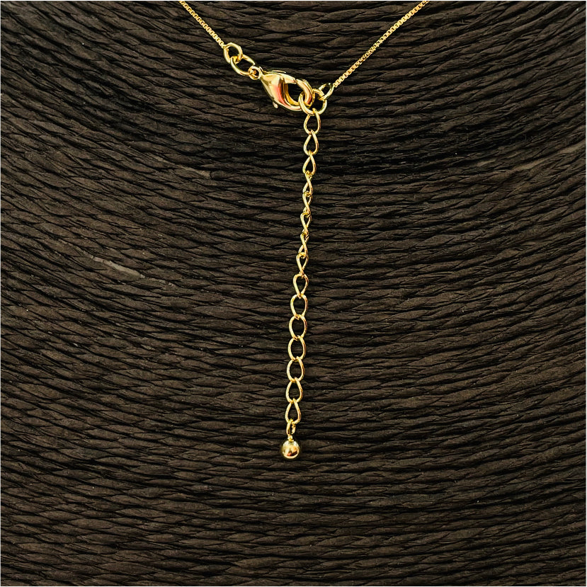 CO109 Cadena Veneciana 0,2 mm con Bolita pasada de 3 mm Largo 40 cm más extensor de 5 cm Cadena Baño Oro Cadenas Bañadas en Oro y Plata hecho de Bronce Bañado en Oro 18K Joyas Bañadas en Oro
