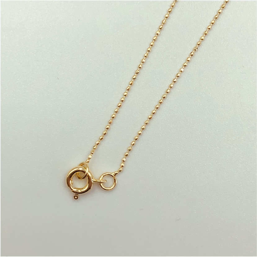 CO11 Cadena Militar Bolita Diá. 0.8 mm 40cm Cadena Baño Oro Cadenas Bañadas en Oro y Plata hecho de Bronce Bañado en Oro 18K