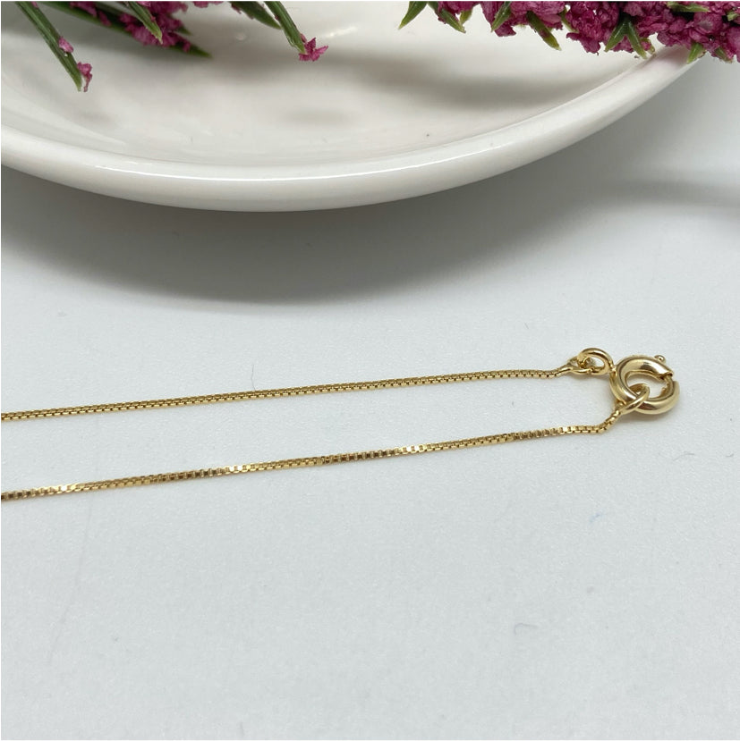 CO32 Veneciana 0.2 mm 40 cm Terminada Cadena Baño Oro Cadenas Bañadas hecho de Bronce Bañado en Oro 18K Joyas Bañadas en Oro