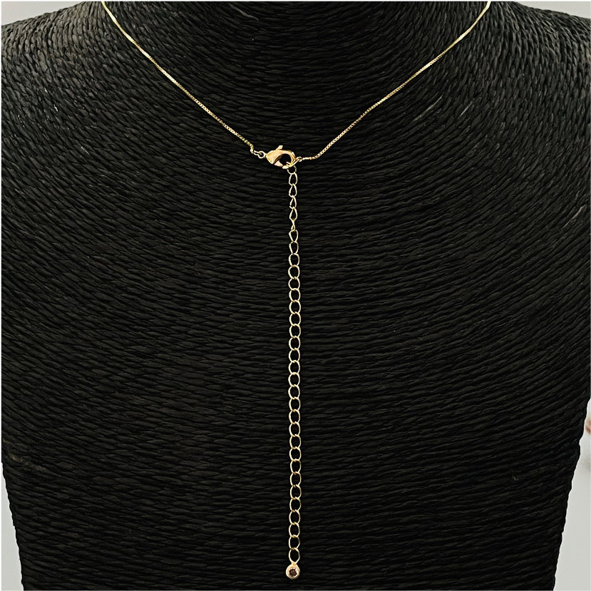 CO54 Collar 5 Circones Cadena Veneciana Cadena Baño Oro Cadenas Bañadas en Oro y Plata hecho de Bronce Bañado en Oro 18K