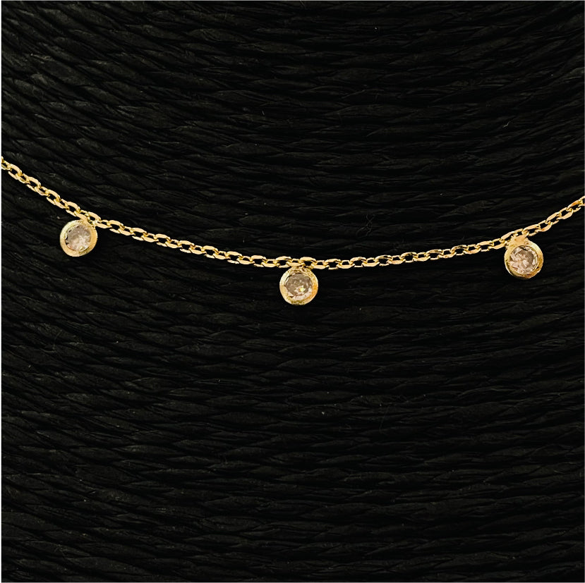 CO72 Collar 7 Circones Cadena Cartier Cadena Baño Oro Cadenas Bañadas en Oro y Plata hecho de Bronce Bañado en Oro 18K