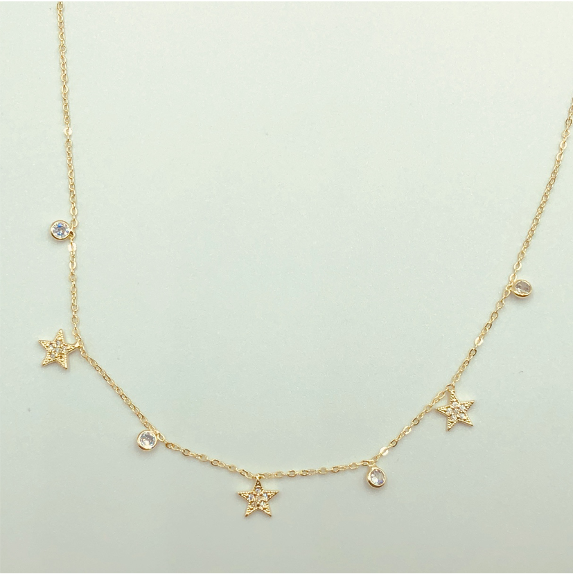CO84-Collar-3-estrellas-2-circones-Cadena-Baño-Oro