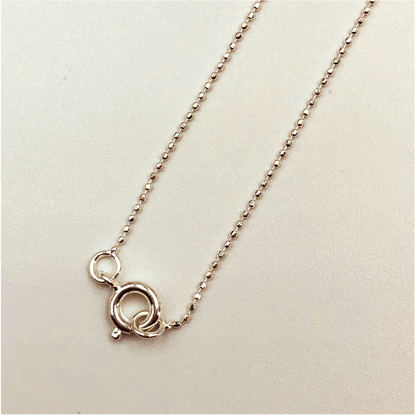 CP10 Cadena Militar Bolita Diá. 1 mm 60 cm Cadena Baño Plata Cadenas Bañadas en Oro y Plata hecho de Bronce Bañado en Plata 50 ml