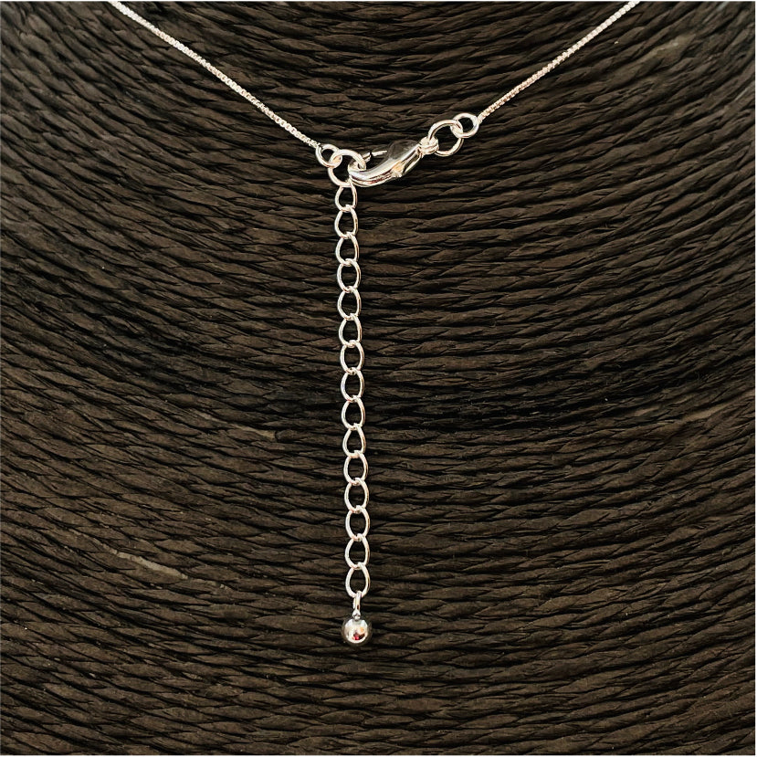 CP108 Cadena Veneciana 0,2 mm con Bolita pasada de 3 mm Largo 45 cm más extensor de 5 cm Cadena Baño Plata Cadenas Bañadas en Oro y Plata hecho de Bronce Bañado en Plata 50 ml Joyas Bañadas en Plata