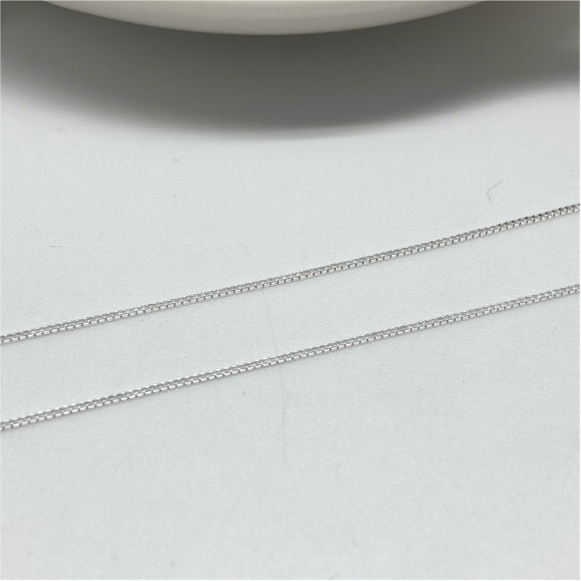 CP19 Veneciana 0.2 mm 40 cm Terminada Cadena Baño Plata Cadenas Bañadas hecho de Bronce Bañado en Plata 50 ml Joyas Bañadas en Plata