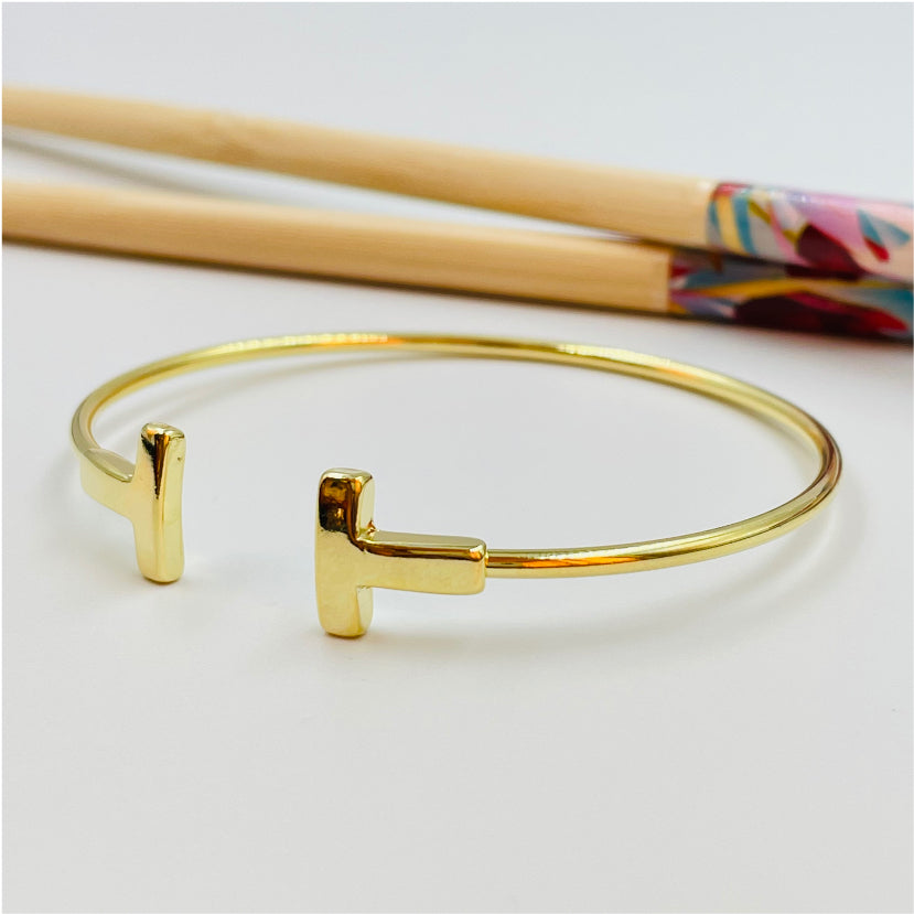 EO12 Esclava Tipo Tiffany Esclava Baño Oro Accesorios Varios hecho de Bronce Bañado en Oro 18K Joyas Bañadas en Oro