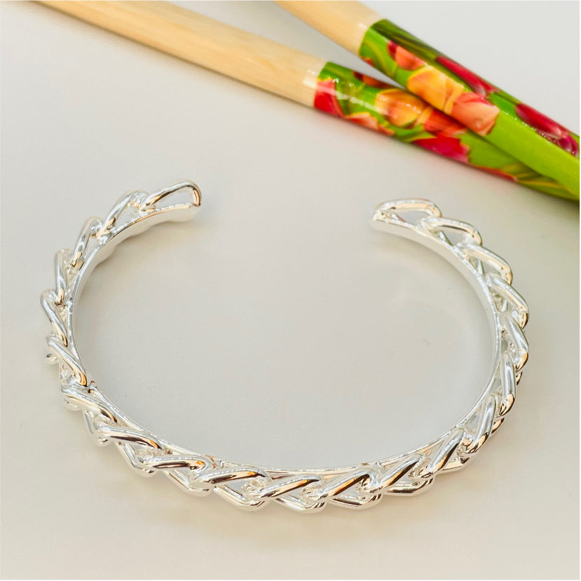 EP14 Esclava de cadena ancho 7 mm 47x65 mm Esclava Baño Plata Pulseras y Esclavas Bañadas en Oro y Plata hecho de Bronce Bañado en Plata 50 ml Joyas Bañadas en Plata