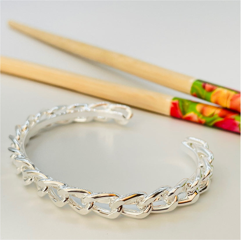 EP14 Esclava de cadena ancho 7 mm 47x65 mm Esclava Baño Plata Pulseras y Esclavas Bañadas en Oro y Plata hecho de Bronce Bañado en Plata 50 ml Joyas Bañadas en Plata