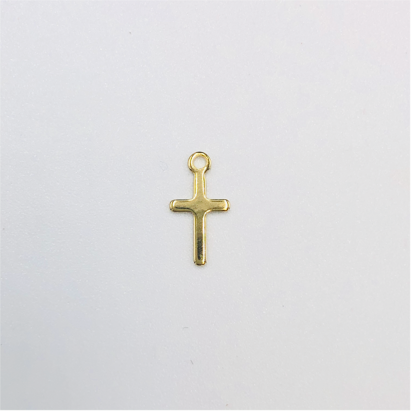 FO202 Cruz Figura Baño Oro Figuras Bañadas en Oro y Plata hecho de Bronce Bañado en Oro 18K